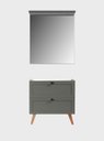 Ver imagem 1 de Gabinete para Banheiro com Espelheira 80cm Retro Mdf Verde Milano - On Móveis