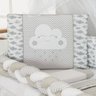 Kit Protetor De Berço Nuvem Menino Menina Trança Cinza Com Saia. - 2