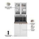 Ver imagem 3 de Paneleiro Duplo Cristaleira Unna 4 Portas e 1 Forno Branco - Poliman Móveis Branco
