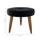 Ver imagem 2 de Puff Decorativa Redondo Veneza Veludo Inca Preto