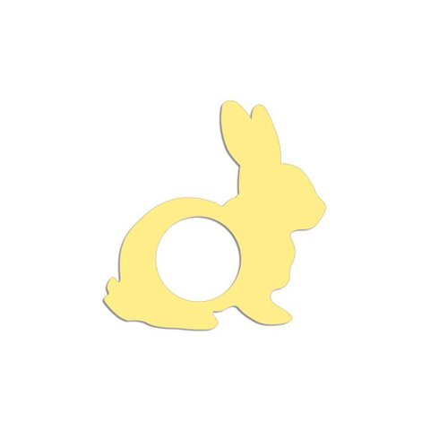Porta Guardanapo Coelho Kit 4 Peças 8cmx8cm - Cria Arte Laser Amarelo