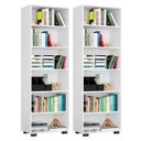 Ver imagem 1 de Kit 2 Estantes Livreiro 6 Prateleiras Office Branco - Móveis Leão