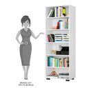 Ver imagem 3 de Kit 2 Estantes Livreiro 6 Prateleiras Office Branco - Móveis Leão