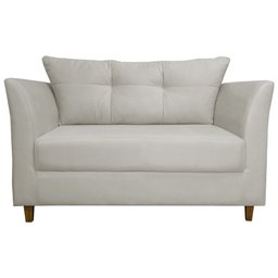 Namoradeira Decorativa Isis Pés Trapézio Suede Bege - DS Estofados - 1