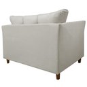 Ver imagem 4 de Namoradeira Decorativa Isis Pés Trapézio Suede Bege - DS Estofados