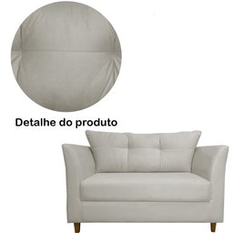 Namoradeira Decorativa Isis Pés Trapézio Suede Bege - DS Estofados - 5
