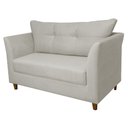 Ver imagem 3 de Namoradeira Decorativa Isis Pés Trapézio Suede Bege - DS Estofados