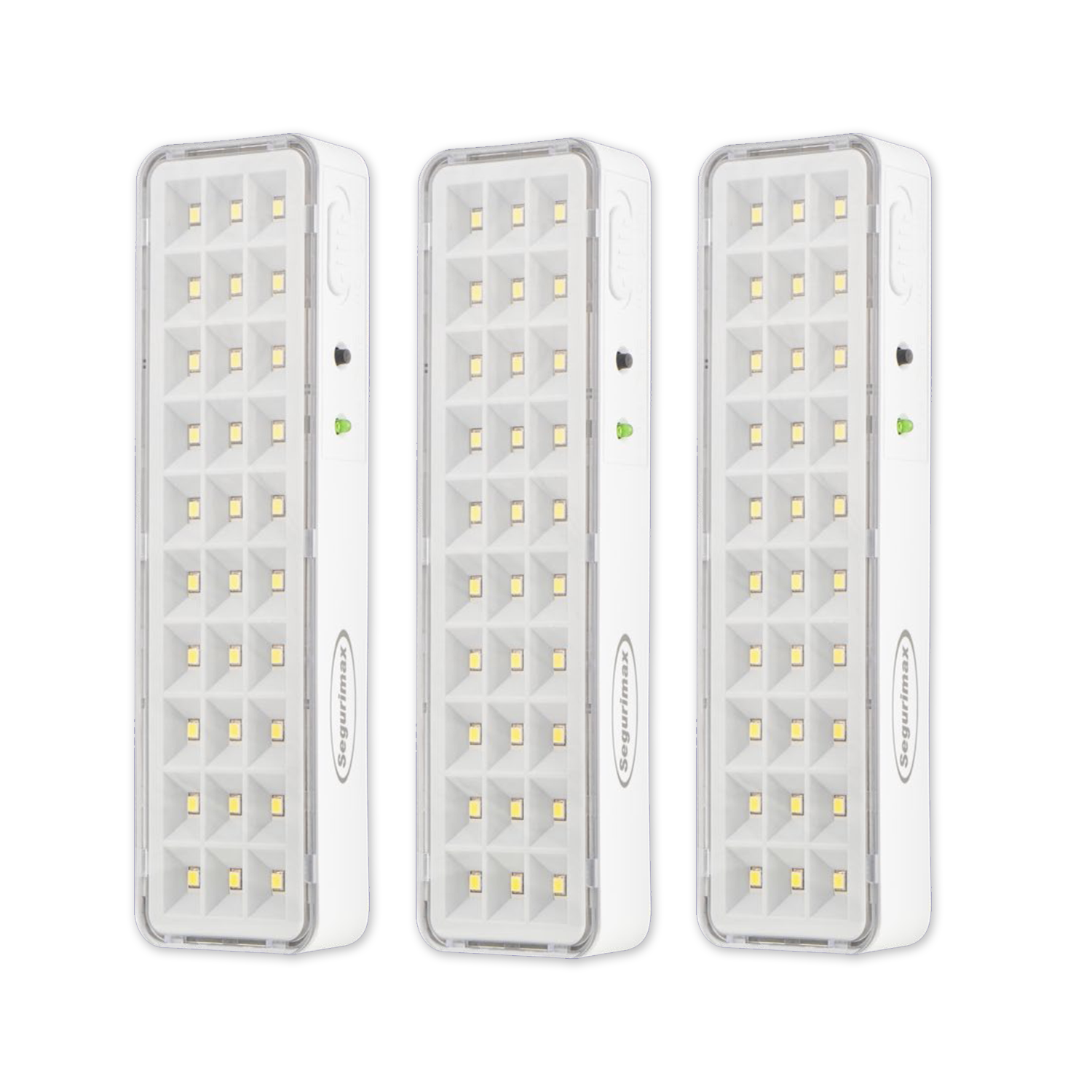 3 Unid Luminaria Emergencia 30 Led Super Slim Segurimax