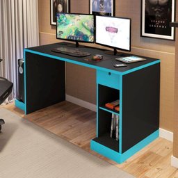 Mesa para Computador Notebook Desk Game Drx 3000 Preto/Azul - Móveis Leão - 2