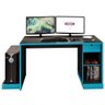 Mesa para Computador Notebook Desk Game Drx 3000 Preto/Azul - Móveis Leão - 1