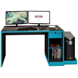 Mesa para Computador Notebook Desk Game Drx 3000 Preto/Azul - Móveis Leão - 5