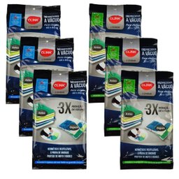 Kit 6 Sacos Organizadores a Vácuo Para Viagem 3 40x60cm 3 50x70cm Roupa Mala Protetor Com Zíper - 1