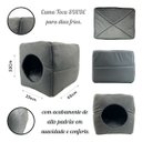 Ver imagem 3 de Cama Toca Iglu 3 em 1 Suede Cachorro e Gato Frio Quente Pet Tamanho M - Cinza