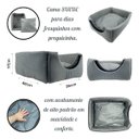 Ver imagem 4 de Cama Toca Iglu 3 em 1 Suede Cachorro e Gato Frio Quente Pet Tamanho M - Cinza