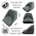 Ver imagem 5 de Cama Toca Iglu 3 em 1 Suede Cachorro e Gato Frio Quente Pet Tamanho M - Cinza