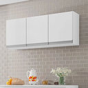 Ver imagem 2 de Armário Aéreo de Cozinha 3 Portas 120cm Andréia Branco - Ajl Moveis