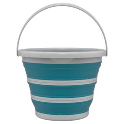 Balde Retrátil Flash Limp de Silicone Dobrável Plástico Verde Flexível 10 Litros - 1