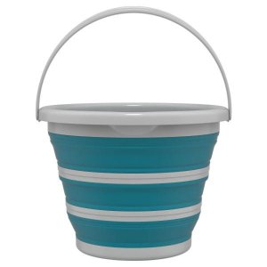 Balde Retrátil Flash Limp de Silicone Dobrável Plástico Verde Flexível 10 Litros