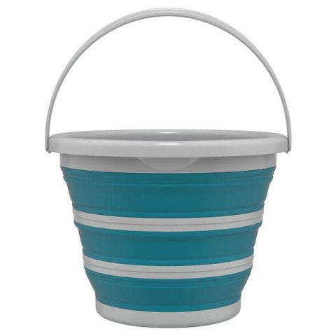 Balde Retrátil Flash Limp de Silicone Dobrável Plástico Verde Flexível 10 Litros