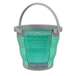 Balde Retrátil Flash Limp de Silicone Dobrável Plástico Verde Flexível 5 Litros - 2