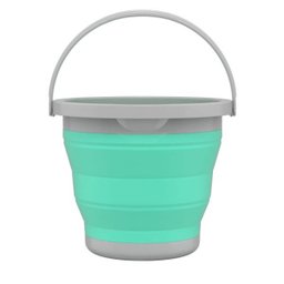 Balde Retrátil Flash Limp de Silicone Dobrável Plástico Verde Flexível 5 Litros - 1