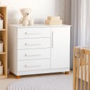 Ver imagem 3 de Cômoda para Quarto Sapateira 4 Gavetas Grécia Branco