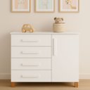 Ver imagem 2 de Cômoda para Quarto Sapateira 4 Gavetas Grécia Branco