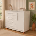 Ver imagem 1 de Cômoda para Quarto Sapateira 4 Gavetas Grécia Branco