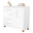 Ver imagem 5 de Cômoda para Quarto Sapateira 4 Gavetas Grécia Branco