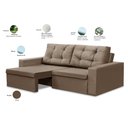 Ver imagem 4 de Sofá Retrátil 2 Lugares 1,80m Liz Suede Cappuccino Adonai Estofados