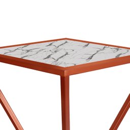 Mesa de Canto Lateral Alta Quadrada para Sala Austria - Cobre Vulcano - 5