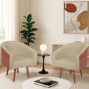 Ver imagem 1 de Kit 2 Poltronas Jade Decorativa Moderna Sala de Estar Quarto Escritório Conforto Pés Palito Corano N