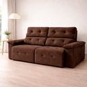 Ver imagem 1 de Sofá Retrátil Reclinável 3 Lugares Bulgaria Tecido Suede American Prime 1,90m Espuma D33 Marrom
