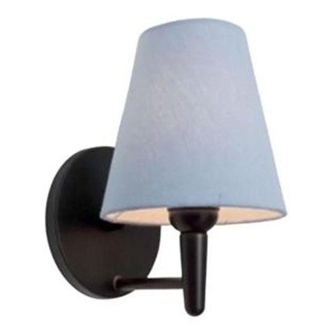 Arandela Cone Md-2004 Base Preto Cúpula em Tecido 14-14x07cm Azul Bebê - Bivolt
