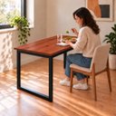 Ver imagem 4 de Mesa de Jantar Reforçada Industrial 150x50cm Tampo Vermelho Pés Preto