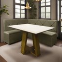 Ver imagem 1 de Conjunto Canto Alemão com Bau para Bar Lanchonete Marrom 125x160cm Sofa Store