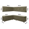 Conjunto Canto Alemão com Bau para Bar Lanchonete Marrom 125x160cm Sofa Store - 4