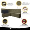 Conjunto Canto Alemão com Bau para Bar Lanchonete Marrom 125x160cm Sofa Store - 6