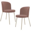 Ver imagem 1 de Kit 02 Cadeiras para Sala de Jantar Cozinha Estofada Gavi Arena L02 Suede Rosê - Lyam Decor