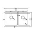 Ver imagem 4 de Cuba de Quartzo Dupla 860x460x225mm Preta com Sifao e Valvula (R)