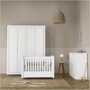 Ver imagem 1 de Berço Tutto Laqueado 2 em 1 Mini Berço 100% Mdf com Capitonê Branco Soft 61734/51707 Matic Moveis
