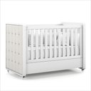 Ver imagem 3 de Berço Tutto Laqueado 2 em 1 Mini Berço 100% Mdf com Capitonê Branco Soft 61734/51707 Matic Moveis
