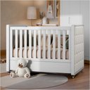 Ver imagem 2 de Berço Tutto Laqueado 2 em 1 Mini Berço 100% Mdf com Capitonê Branco Soft 61734/51707 Matic Moveis