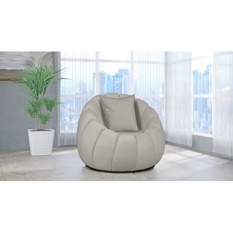 Poltrona Decorativa Concha Almofada Veludo Marfim - Londrilar