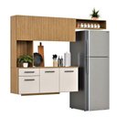Ver imagem 4 de Armário de Cozinha Completo Joana com 6 Portas e 1 Gaveta para Cozinha Compacta Ripado Off
