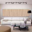 Ver imagem 3 de Painel Acústico Absorvedor Decorativo Ripado Parallax Ambar Crepe Maestra Acústica:freijó/branco