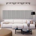 Ver imagem 6 de Painel Acústico Absorvedor Decorativo Ripado Parallax Ambar Crepe Maestra Acústica:freijó/branco