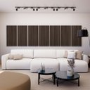 Ver imagem 5 de Painel Acústico Absorvedor Decorativo Ripado Parallax Ambar Crepe Maestra Acústica:freijó/branco