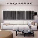 Ver imagem 7 de Painel Acústico Absorvedor Decorativo Ripado Parallax Ambar Crepe Maestra Acústica:freijó/branco