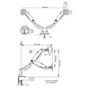 Ver imagem 4 de Suporte Ergonômico Articulado de Mesa, Elg, F160n, para 2 Monitores, Pistão a Gás, até 9kg, Grafite